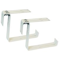 Set van 6 verstelbare metalen balkonbeugels voor een railing t/m 14 cm in de kleur wit