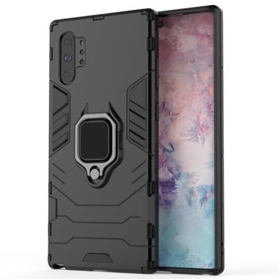 PC + TPU schokbestendige beschermhoes met magnetische ring houder voor Samsung Galaxy Note10Pro (zwart)