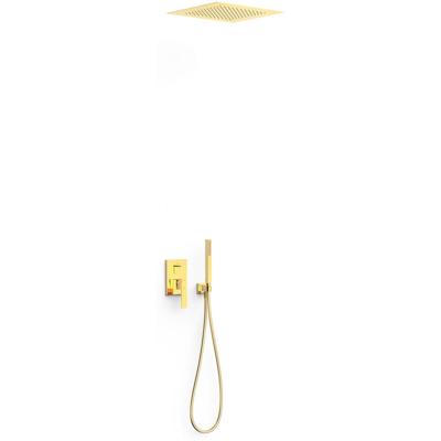 Regendouche set Tres Slim | Inbouw | Mengkraan | 2-weg | Vierkant | 24k Goud glans