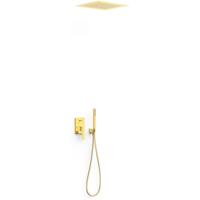 Regendouche set Tres Slim | Inbouw | Mengkraan | 2-weg | Vierkant | 24k Goud glans