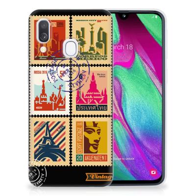Samsung Galaxy A40 | Silliconen Back Cover | Postzegels