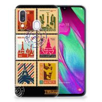 Samsung Galaxy A40 | Silliconen Back Cover | Postzegels