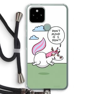 Unicorn: Pixel 5 Transparant Hoesje met koord
