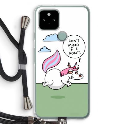 Unicorn: Pixel 5 Transparant Hoesje met koord