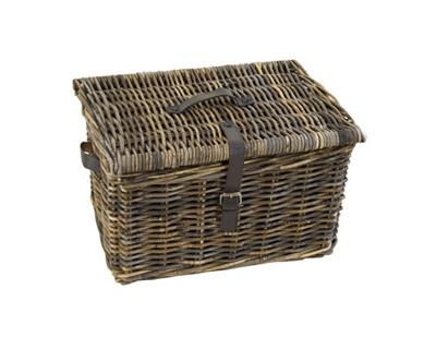 Dr Rieten v-ager mand l met deksel 43x33x23 bruin