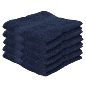 5x Voordelige handdoeken navy blauw 50 x 100 cm 420 grams   -