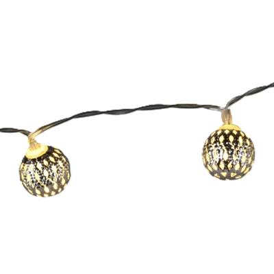 Lichtsnoer - zilveren ballen - 8 led bollen - warm wit - 130 cm - batterij - verlichting