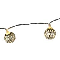 Lichtsnoer - zilveren ballen - 8 led bollen - warm wit - 130 cm - batterij - verlichting