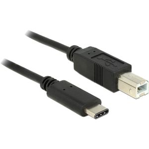 DeLOCK 83601 USB-kabel USB 2.0 1 m USB C USB B Zwart