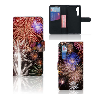 Xiaomi Mi Note 10 Lite Wallet Case met Pasjes Vuurwerk