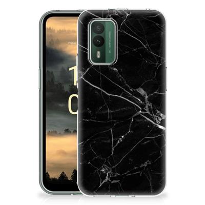 Nokia XR21 | TPU | Siliconen hoesje | Marmer Zwart - Origineel Cadeau Vader