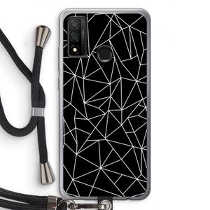 Geometrische lijnen wit: Huawei P Smart (2020) Transparant Hoesje met koord