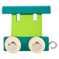 Small Foot - houten lettertrein wagon groen - 12 stuks