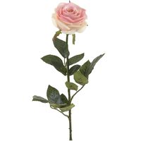 Kunstbloem roos Simone - roze - 73 cm - decoratie bloemen   - - thumbnail