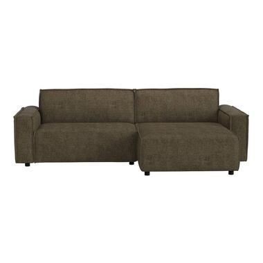 Bank Brooklyn met chaise longue rechts - Cyclamen - taupe - Leen Bakker
