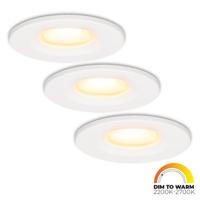 Set van 3 Venezia LED inbouwspots - 6 Watt 460lm - Dim to warm - Rond - Dimbaar - IP65 waterdicht - Wit - Voor binnen, buiten en badkamer