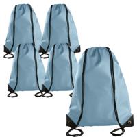 Sport gymtas/draagtas met rijgkoord - 5x - lichtblauw - 34 x 44 cm - polyester - verstevigde hoeken