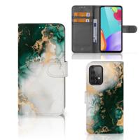 Bookcase voor Samsung Galaxy A52 Marmer Groen