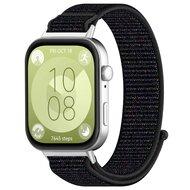 Sport loop nylon bandje - Zwart gemêleerd - Huawei Watch Fit 3 / Fit 4