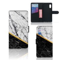 Samsung Xcover Pro | Bookcase | Marmer Wit Zwart - Origineel Cadeau Man