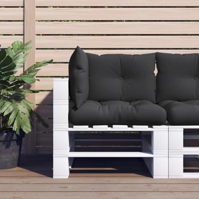 VidaXL Palletkussens 3 st stof zwart