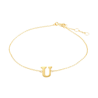 Minimalistische letter armband - 14K GOUD - Goud - U