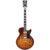 D&apos;Angelico Premier SS Dark Iced Tea Burst Stopbar semi-akoestische gitaar met gigbag