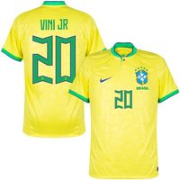 Brazilië Shirt Thuis 2022-2023 + Vini Jr 20 - thumbnail