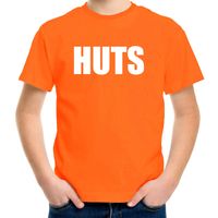 HUTS tekst t-shirt oranje voor kids - thumbnail