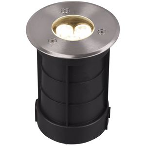 LED Grondspot - Trion Baliyi - Inbouw Rond - 3W - Waterdicht IP65 - Warm Wit 3000K - Mat Nikkel - RVS