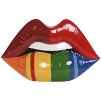 Wanddecoratie Home ESPRIT Multicolour Lippen Stads 49,5 X 6,5 X 31,5 CM