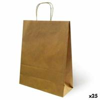 Zakken Fama 21 x 11 x 29 cm Bruin Papier Met handvatten 25 Stuks