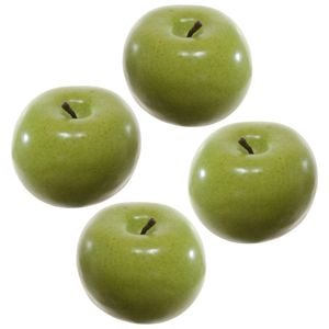 Kunstfruit decofruit - 4x - appel/appels - ongeveer 6 cm - groen