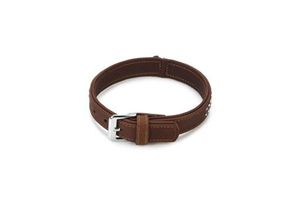 Beeztees buffalo - halsband hond - leer - bruin - 45 cm x 24 mm