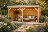 Overkapping Leiden 500x270 cm Douglas blank (Incl. EPDM)- - - Van Kooten