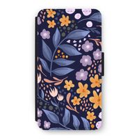 Flowers with blue leaves: iPhone 11 Pro Flip Hoesje