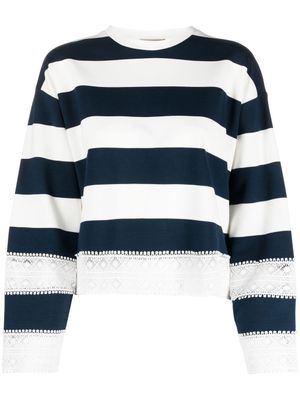 TWINSET sweat rayé à encolure ronde - Bleu