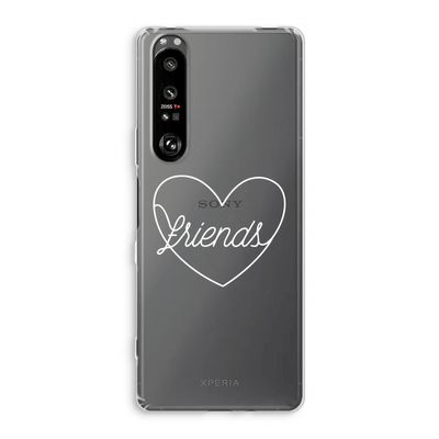 Friends heart pastel: Sony Xperia 1 III Transparant Hoesje