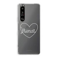 Friends heart pastel: Sony Xperia 1 III Transparant Hoesje