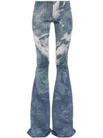 Roberto Cavalli pantalon évasé à motif en jacquard - Bleu