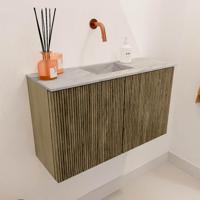 Toiletmeubel Mondiaz Joya Dlux | 70 cm | Meubelkleur Dusk | Faye wastafel Glace Wasbak Midden | Zonder kraangat(en)