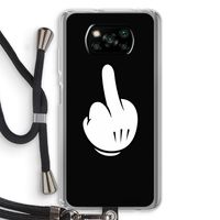 Middle finger black: Xiaomi Poco X3 Pro Transparant Hoesje met koord