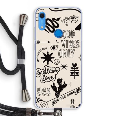 Good vibes: Huawei Y6s Transparant Hoesje met koord