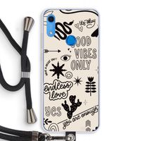 Good vibes: Huawei Y6s Transparant Hoesje met koord