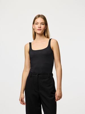 Bodystocking - Seamless PCecho - Naadloze body zonder mouwen - Brede bandjes - Schijnt niet door -Zwart