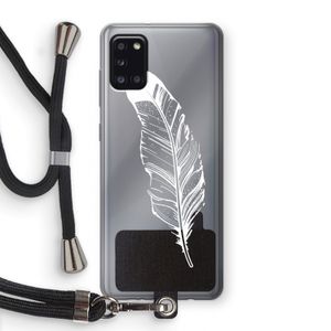 Pluim: Samsung Galaxy A31 Transparant Hoesje met koord