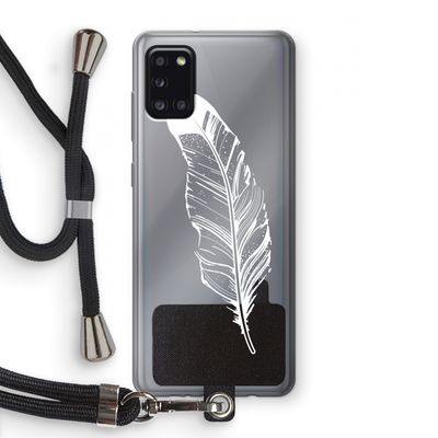 Pluim: Samsung Galaxy A31 Transparant Hoesje met koord