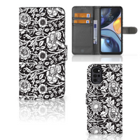 Motorola Moto G22 Hoesje Black Flowers