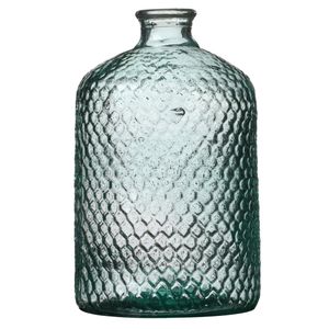 Bloemenvaas Scubs Bottle - helder geschubt transparant - glas - D18 x H31 cm - Fles vazen