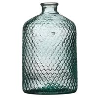 Bloemenvaas Scubs Bottle - helder geschubt transparant - glas - D18 x H31 cm - Fles vazen - thumbnail